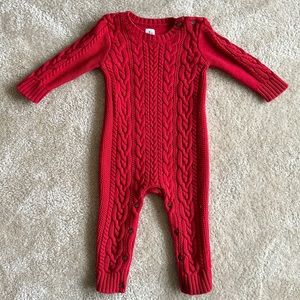 GAP Red Cable Knit Romper